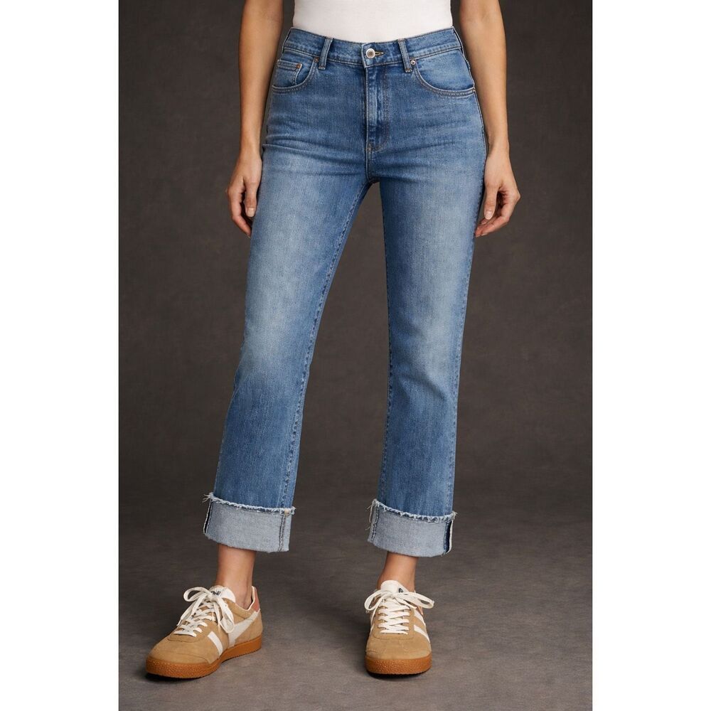 Nwot Le Jean Tuckernuck Easy Slim Cuffed Mid-Rise Straight-Leg Jeans, $286 Sz 28